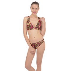 Floral Pattern Design Classic Banded Bikini Set  by Vaneshart