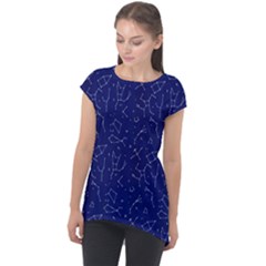 Constellations Pattern Cap Sleeve High Low Top by Vaneshart