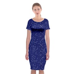 Constellations Pattern Classic Short Sleeve Midi Dress by Vaneshart