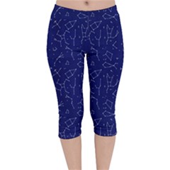 Constellations Pattern Velvet Capri Leggings 