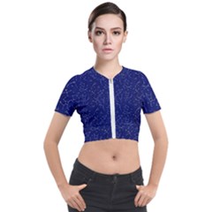 Constellations Pattern Short Sleeve Cropped Jacket by Vaneshart