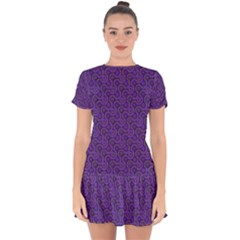 Iris Retrowheel Drop Hem Mini Chiffon Dress by Vaneshart