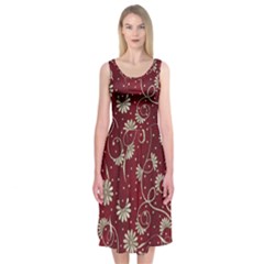 Floral Pattern Background Midi Sleeveless Dress