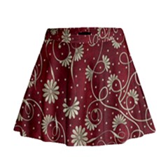 Floral Pattern Background Mini Flare Skirt by Vaneshart