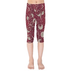 Floral Pattern Background Kids  Capri Leggings  by Vaneshart