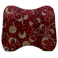 Floral Pattern Background Velour Head Support Cushion by Vaneshart