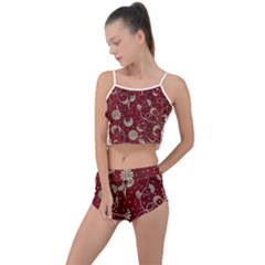 Floral Pattern Background Summer Cropped Co-ord Set