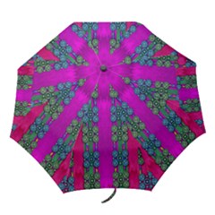 Flowers In A Rainbow Liana Forest Festive Folding Umbrellas by pepitasart