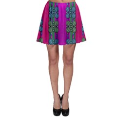 Flowers In A Rainbow Liana Forest Festive Skater Skirt by pepitasart