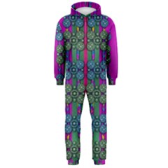 Flowers In A Rainbow Liana Forest Festive Hooded Jumpsuit (men)  by pepitasart