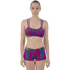 Flowers In A Rainbow Liana Forest Festive Perfect Fit Gym Set by pepitasart