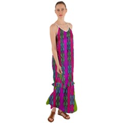 Flowers In A Rainbow Liana Forest Festive Cami Maxi Ruffle Chiffon Dress by pepitasart