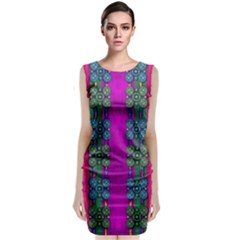 Flowers In A Rainbow Liana Forest Festive Sleeveless Velvet Midi Dress by pepitasart