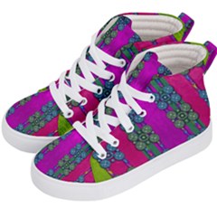 Flowers In A Rainbow Liana Forest Festive Kids  Hi-top Skate Sneakers by pepitasart