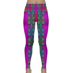 Flowers In A Rainbow Liana Forest Festive Lightweight Velour Classic Yoga Leggings by pepitasart