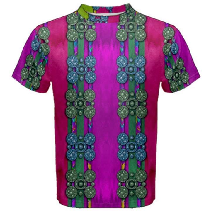 Flowers In A Rainbow Liana Forest Festive Men s Cotton Tee