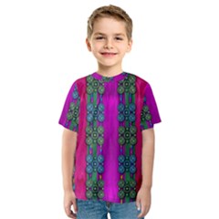 Flowers In A Rainbow Liana Forest Festive Kids  Sport Mesh Tee