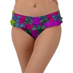 Flowers In A Rainbow Liana Forest Festive Frill Bikini Bottom by pepitasart