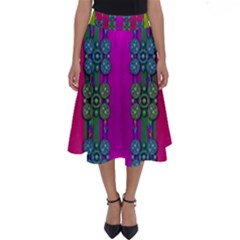 Flowers In A Rainbow Liana Forest Festive Perfect Length Midi Skirt by pepitasart