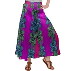 Flowers In A Rainbow Liana Forest Festive Satin Palazzo Pants by pepitasart