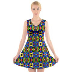 Abstract 36 V-neck Sleeveless Dress by ArtworkByPatrick