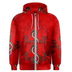 Chinese Dragon On Vintage Background Men s Zipper Hoodie by FantasyWorld7