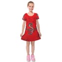 Chinese Dragon On Vintage Background Kids  Short Sleeve Velvet Dress View1