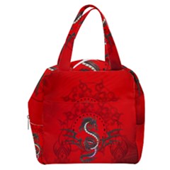 Chinese Dragon On Vintage Background Boxy Hand Bag