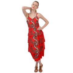 Chinese Dragon On Vintage Background Layered Bottom Dress