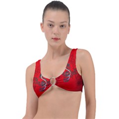 Chinese Dragon On Vintage Background Ring Detail Bikini Top