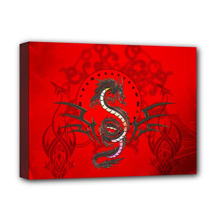 Chinese Dragon On Vintage Background Deluxe Canvas 16  x 12  (Stretched) 