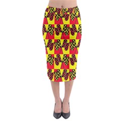 Race Flag Midi Pencil Skirt