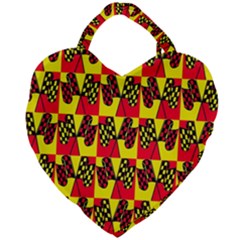 Race Flag Giant Heart Shaped Tote