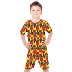 Race Flag Kids  Tee and Shorts Set