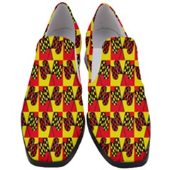 Race Flag Women Slip On Heel Loafers