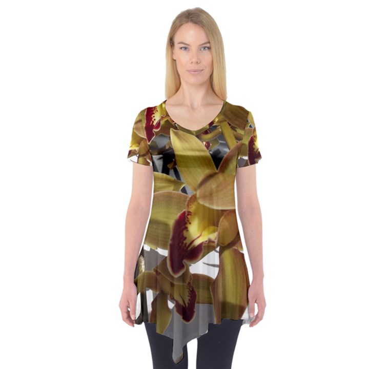 Orchids  1 1 Short Sleeve Tunic 