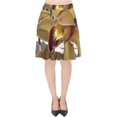 Orchids  1 1 Velvet High Waist Skirt by bestdesignintheworld