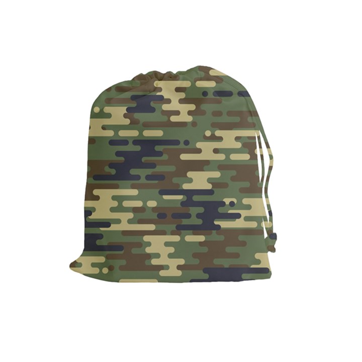 Curve Shape Seamless Camouflage Pattern Drawstring Pouch (Large)