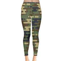 Curve Shape Seamless Camouflage Pattern Inside Out Leggings by Vaneshart