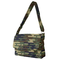 Curve Shape Seamless Camouflage Pattern Full Print Messenger Bag by Vaneshart