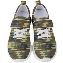 Curve Shape Seamless Camouflage Pattern Women s Velcro Strap Shoes by Vaneshart