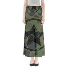 Military Camouflage Design Full Length Maxi Skirt by Vaneshart