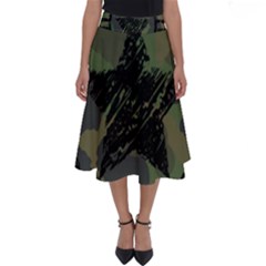 Military Camouflage Design Perfect Length Midi Skirt by Vaneshart