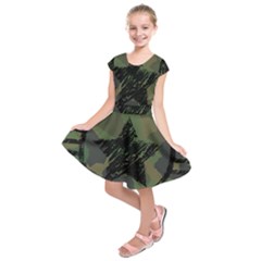 Military Camouflage Design Kids  Short Sleeve Dress by Vaneshart