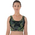 Military Camouflage Design Velvet Crop Top View1