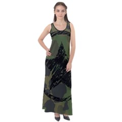 Military Camouflage Design Sleeveless Velour Maxi Dress by Vaneshart