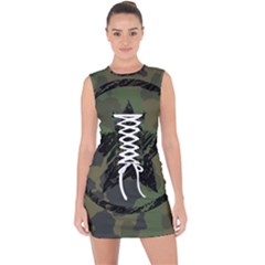 Military Camouflage Design Lace Up Front Bodycon Dress by Vaneshart