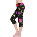 Vector Seamless Summer Fruits Pattern Colorful Cartoon Background Capri Leggings  View3