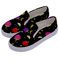 Vector Seamless Summer Fruits Pattern Colorful Cartoon Background Kids  Canvas Slip Ons by Vaneshart