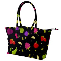 Vector Seamless Summer Fruits Pattern Colorful Cartoon Background Canvas Shoulder Bag by Vaneshart